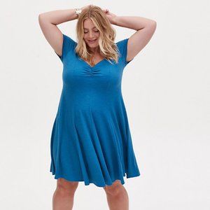 Torrid blue plus size swing dress with POCKETS